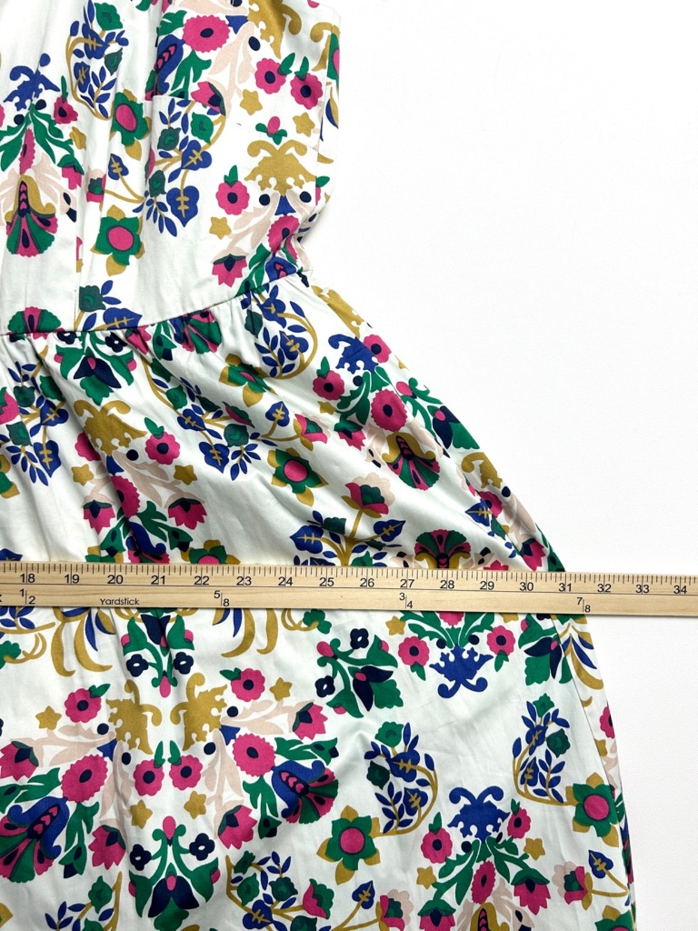 Boden NWT White Floral Midi Dress Violet Square Neck Summer Cotton Size 16 to 18 - Picture 12 of 15